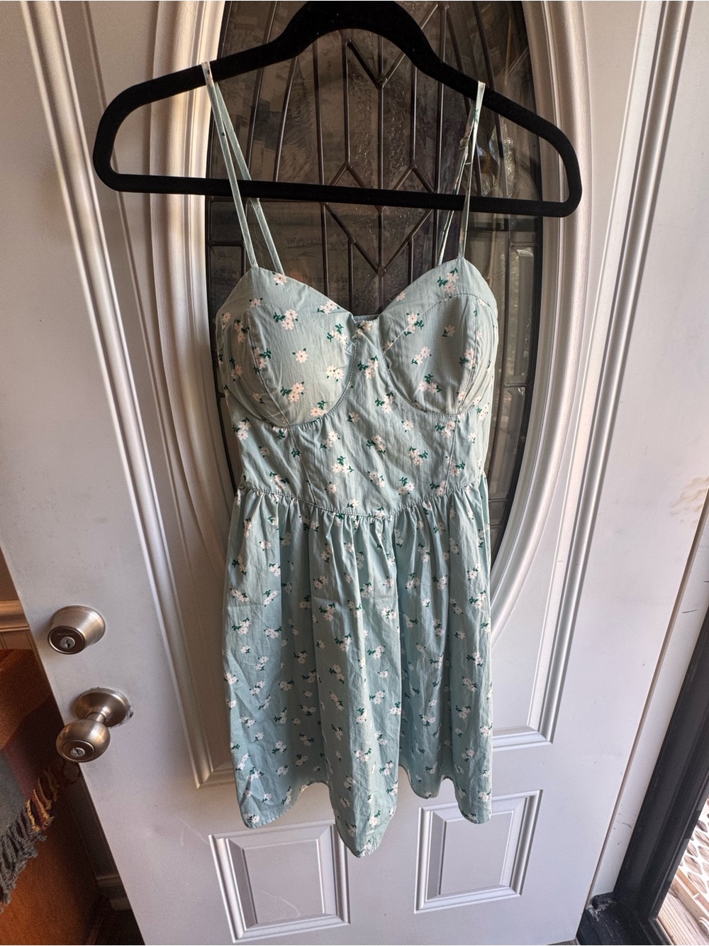No Boundaries S 3-5 Blue Floral Bustier Smocked Back Mini Sundress